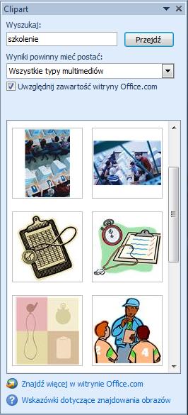 CLIPARTY Obiekty Clipart umożliwiają wzbogacenie dokumentów programu Microsoft Office Word o elementy stylu i kolorystyki.