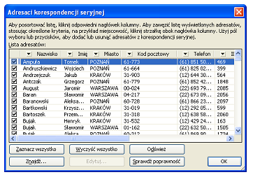 3. wybierz adresatów (stwórz własną bazę adresatów, skorzystaj z już istniejącej lub wykorzystaj kontakty MS Outlook). 4.