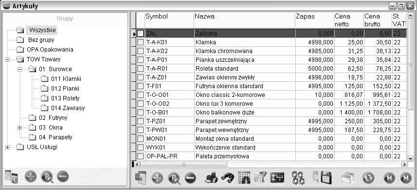 U dołu głównego okna programu znajduje się pasek stanu.