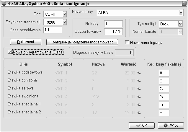 "H"... sekwencja Esc,ST nie wystąpiła w oczekiwanym miejscu; "I"... stawka podatku w sekwencji Esc,ST nie w zakresie od A do E lub użyta stawka rezerwowa; "J".