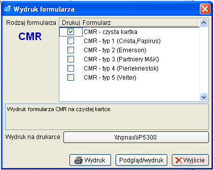 Jeśli formularz posiada wydrukowany numer nie należy uzupełniać pola numer CMR. Pozostałe pola należy wypełnić zgodnie z zasadami wypełniania dokumentu CMR.