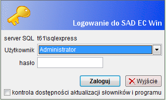 Do poprawnego działania programu, konieczne jest pobranie taryfy celnej i słowników. Przed pobraniem aktualizacji słowników należy ustanowić połączenie z Internetem.