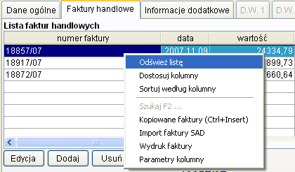 W danych towaru w indeksie towarowym znajduje się pole opis towaru faktura.