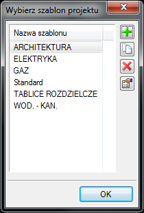 Opis elementów programu Dodaj szablon Utwórz kopię szablonu Usuń szablon Właściwości szablonu Dodaje nowy szablon. Kopiuje szablon ze wszystkimi parametrami. Usuwa zaznaczony szablon.