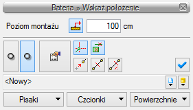 Opis i edycja obiektów Rys. 22. Okno wstawiania elementu, widok ogólny Okno wstawiania obiektu jest jednakowe dla wszystkich obiektów, z niewielkimi różnicami dotyczącymi uchwytów wstawiania.