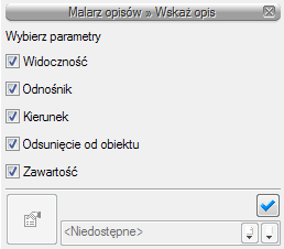 Opis i edycja obiektów W oknie konfiguratora opisu znajdują się dwie tabele: po lewej stronie dostępne składniki i po prawej stronie zawartość danej linii.