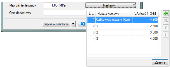 Opis i edycja obiektów Dodawanie linii z poszczególnymi nastawami odbywa się tak, jak opisano w punkcie 5.2.