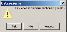 Zamykanie programu GanttProject Po zakończeniu pracy z programem i zapisaniu plików, należy zamknąć program stosując jedną z poniższych opcji: 1.