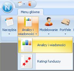 Analizy i wiadomości Analizy i wiadomości umożliwiają użytkownikom Navigatora dostęp do przygotowywanych przez Analizy Online aktualnych informacji z rynku, analiz oraz Ratingów funduszy