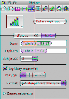 Wiele opcji dostępnych jest za pomocą Inspektora wykresów.