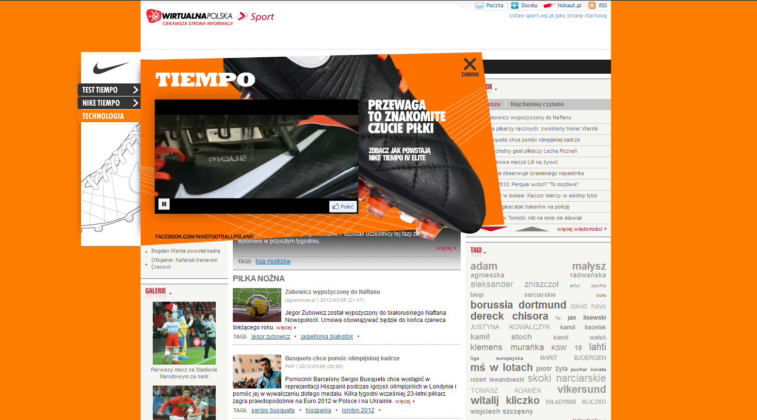 IAB Grupy robocze wideo online. WP.PL: Nike Poland Sp. z o.o. Nike Tiempo.