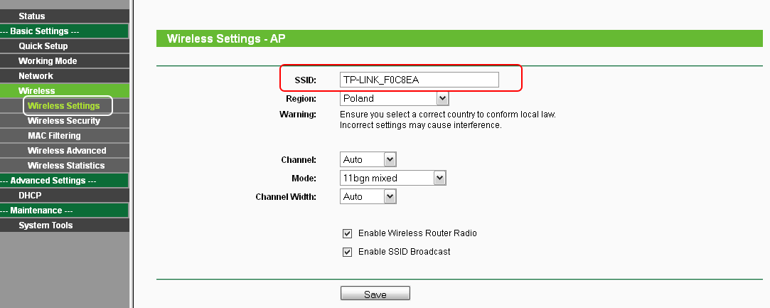 Ustawienie statycznego adresu IP routera. Ustawienie sieci WiFi.