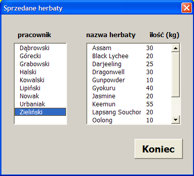 T.Ziębakowski PROGRAMOWANIE str. 26 osadzone są etykiety, które służą do opisu formularza. Ustaw odpowiednio właściwości takie jak Font, Text, Caption, wszystkich kontrolek.