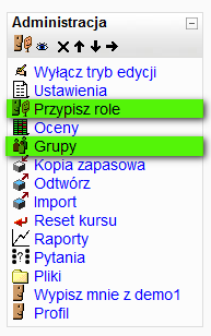 Administrowanie użytkownikami wewnątrz kursu Użytkownik istnieje w systemie globalnie, niezależnie od tego, na jakie kursy jest zapisany.