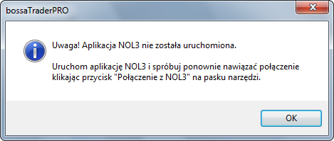 3. Uruchamianie programu Przed uruchomieniem programu, należy w pierwszej kolejności zalogować się na swoje konto w domu maklerskim, a następnie uruchomić aplikację NOL3.