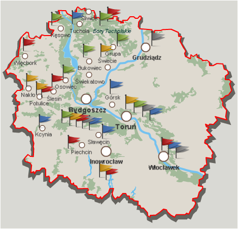 bydgoskiego wymienia się także m.in: Zespół pocysterski w Koronowie, Kościół św. Andrzeja w Koronowie, Kościół Świętej Trójcy w Byszewie, Kościół św. Magdaleny we Włókach, Kościół św.