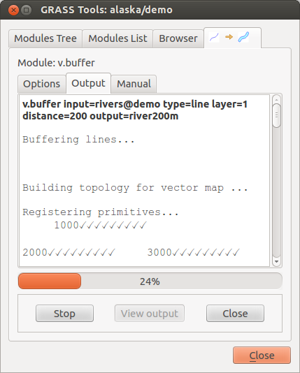 Figure 16.9: GRASS Toolbox Module Options Figure 16.