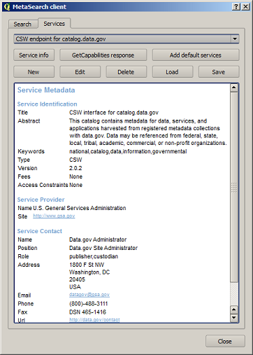 Install MetaSearch from the QGIS plugin manager, or manually from http://plugins.qgis.org/plugins/metasearch. 19.12.