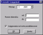 224 Rozdział 8 Dokumenty Zestawienie kontrolne księgowań i Wydruk dziennika Po wybraniu polecenia Zestawienie kontrolne księgowań (zakładka Dokumenty w menu zakładkowym Raporty) możesz przeglądać