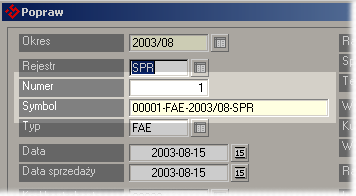 Edycja numeru oraz symbolu dokumentu sprzedaży Jeżeli pole Numer nie zostanie wypełnione, to numer będzie nadany automatycznie z zastosowaniem reguł ciągłości numeracji dokumentów obowiązujących w