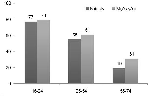 Rysunek 1. Dostęp do Internetu w gospodarstwach domowych w Unii Europejskiej (EU27, 2005-2007, %) Źródło: http://www.egospodarka.pl/30175,spoleczenstwo-informacyjne-w-ue-2007,2,39,1.html, 20.03.2010.