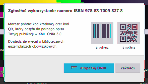 Po zapisaniu wersji roboczej dla numeru ISBN pojawi się on w części Twoje numery ISBN, z czerwoną ikoną. Zawsze można wrócić do edycji danych i wprowadzić ewentualne poprawki lub uzupełnienia.