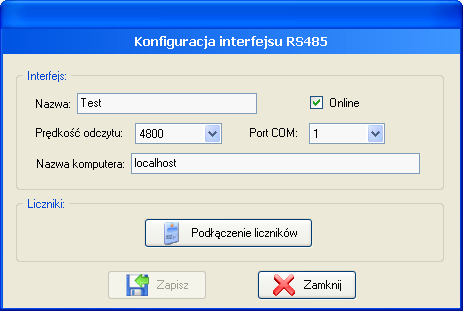 Rys. 5-19 Okno parametrów modułów UPK/MKi-m 5.2.5 Parametry konfiguracyjne interfejsów CLO/RS-485 Parametry konfiguracyjne interfejsów CLO/RS-485 (Rys.