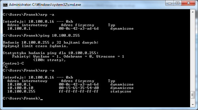 Informacja uzyskana z serwera DHCP Jeżeli dysponujemy dostępem do serwera DHCP (zwykle tę usługę realizuje router) należy się na niego zalogować oraz wyświetlić listę wydzierżawionych adresów (Zdj.