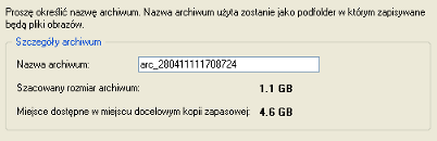 23 6. Jeżeli jest to konieczne, dokonaj edycji nazwy archiwum.