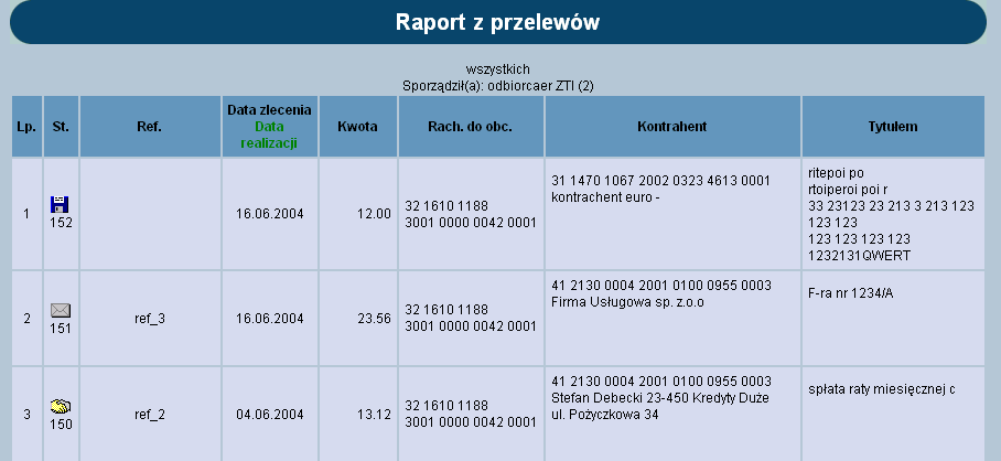 2.17. Przygotowanie raportu z przelewów Rys.