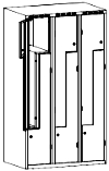 03 SNU-0 Szafka ubraniowa 20x49x94 2 Szafa ubraniowa 3 komorowa, każda komora podzielona na 2 części z przeznaczeniem na odzież codzienną i ochronną.