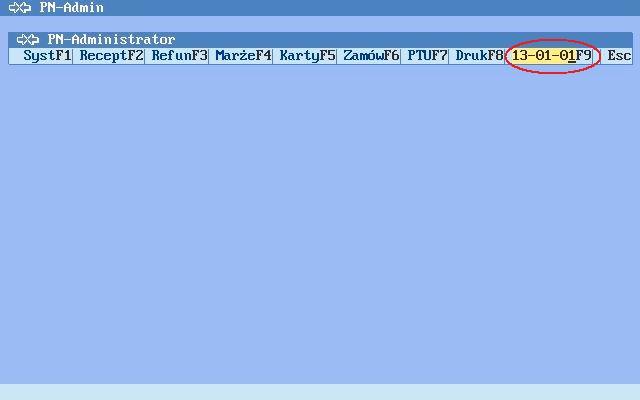 Naciskamy klawisz F9 i ustawiamy datę 13-01-01 jest to data, od której mają obowiązywać nowe marże i ceny dla towarów będących w magazynie.
