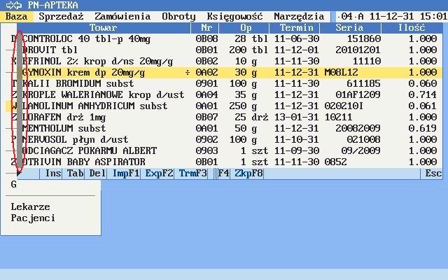 1.4 Przeniesienie stanów magazynowych. - przenieść stany magazynowe na kartoteki PN-BAZA aktualizowane przez PRONET w Obroty\Ewidencja obrotów na dokumentach MM- i MM+ lub MKS.