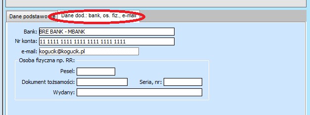 Identyfikator - rozróżnik na podstawie którego możliwe będzie łatwiejsze wyszukiwanie kontrahenta np.