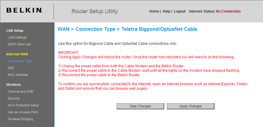 Alternatywna metoda konfiguracji Typ połączenia z dostawcą usług internetowych użytkownicy usługi Telstra BigPond [Tylko Australia i Nowa Zelandia].