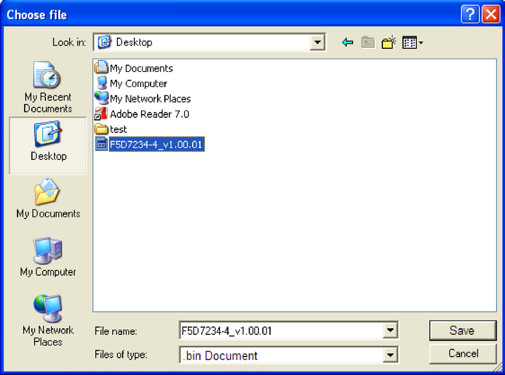 Korzystanie z Zaawansowanego internetowego interfejsu użytkownika 2. Otwiera się okno, w którym można wybrać miejsce zapisania pliku oprogramowania sprzętowego.