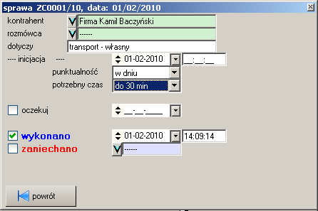 1.5 Sprawy 18 tryb inicjacji operator data na przykład: przysłany e-mail, otrzymany telefon, własny, rozpoczynający, wybierany z listy operatorów, termin wprowadzenia, rozpoczęcia etapu.