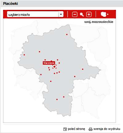 Mapa interaktywna - flashowa mapa interaktywna Polski przedstawiająca miejsca