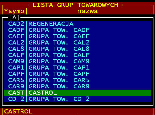 Analogicznie wyszukujemy towary po symbolach oryginałów (opcja R symbole oryginałów lub S - symbol), które posiadamy w bazie firmy. 8.