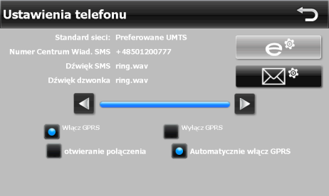 Ustawienia telefonu (1) Regulacja głośności (2) Włączanie telefonu (3) Włączanie GPRS (4) Wyłączanie telefonu (5) Automatyczne włączanie telefonu