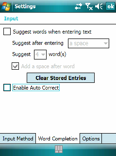 opcje: Suggest words when entering text (Sugeruj wyrazy przy wprowadzaniu tekstu) Enable Auto Correct (Włącz