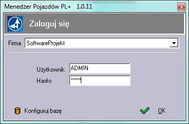 W górnej części ekranu logowania znajduje się rozwijana lista dostępnych założonych firm. Z listy tej wybieramy firmę, z którą chcemy rozpocząć pracę.