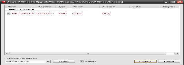 Program sprawdzi jaki jest dostępny najnowszy firmware do jednostki głównej oraz porówna z tym jaki jest zainstalowany. Jeśli osiągalny będzie nowszy zaznaczamy opcję Upgrade.