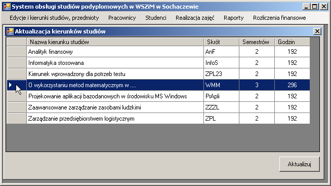 119 odpowiednią liczbę godzin (w tym wypadku klawisz Esc nie pomaga, ponieważ wpisuje do tej komórki pusty ciąg znaków, a procedura na to nie pozwala). Po wpisaniu liczby np.