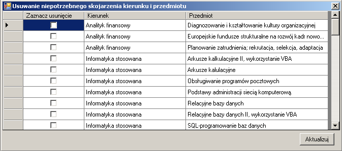 150 If w.komunikat.length > 0 Then MsgBox(w.Komunikat, MsgBoxStyle.Critical, conmsgerr) Else frm.text = _ "Usuwanie niepotrzebnego skojarzenia kierunku i przedmiotu" frm.mdiparent = Me frm.