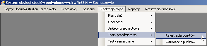 230 Na powierzchni formularza umieszczono formanty: grbsemestr grupę opcji z dwoma przyciskami radiowymi o nazwach rdbsemestr1 i rdbseemstr2, będziemy w niej wybierać semestr zajęć; grbzjazd grupę