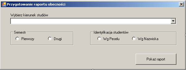 280 7.3. Raporty obecności W przypadku raportowania obecności mamy dość poważny problem, a wynika on z faktu, że liczba kolumn takiego raportu nie jest z góry znana.