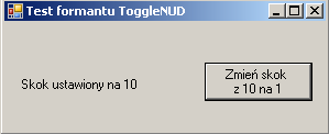 52 W kodzie formularza wpisujemy dwie procedury i deklarację zmiennej z klasy ToggleNUD z użyciem słowa kluczowego WithEvents.