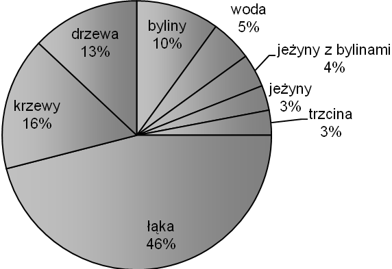 28 A. Karczewska Rycina 1. Procentowy udział grup roślinności w losowo wybranych punktach całego obszaru badań Figure 1.