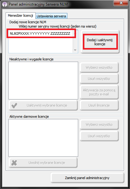 3 Jak rozpocząć? 3.1 Instalacja serwera NLM dla Aby zainstalować Serwer NLM należy uruchomić plik nlmserver2013procsy.